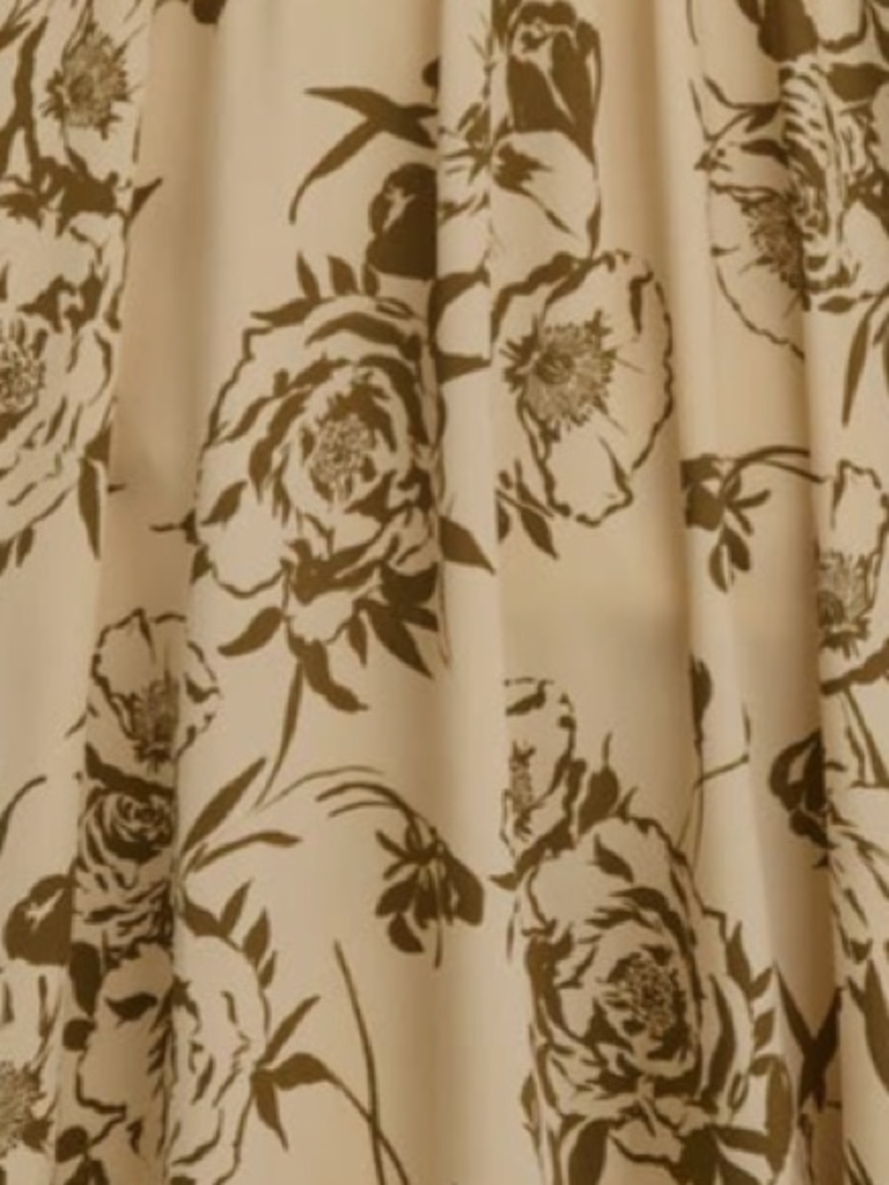 Donna Karan New York Floral Midi Dress Beige Olive Size size 14 NWT - Picture 10 of 13